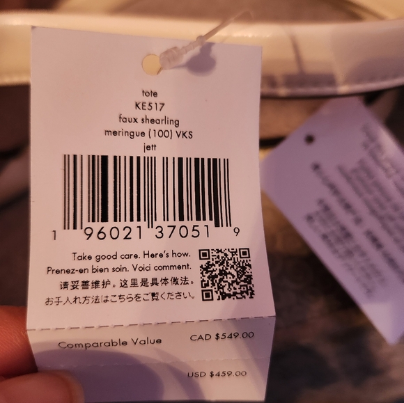 ♠️Kate Spade♠️$459 RETAIL New York Jett Faux Shearling Tote, Large, Merengue NWT - Picture 15 of 15